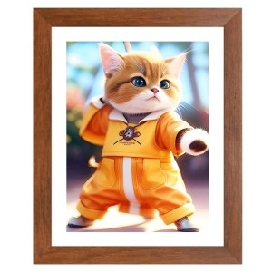 AI Funny Cute Cat Art Picture for Kids - 10x14 inches, Brown Color - Perfect Wall Decor for Children's Room AI Funny Cute Cat Art Picture for Kids - 10x14 inches, Brown Color - Perfect Wall Decor for Children's Room