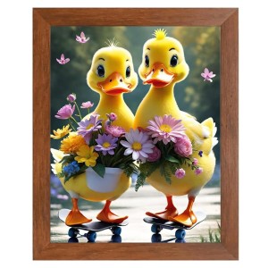 AI Funny Cute Duck Art Picture for Kids - 10x14 inches, Brown Color - Perfect Wall Decor for Children's Room