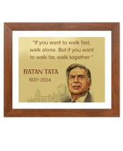 Shree Ratan Naval Tata & Famous Quote Brown Frame, 18x22InchesInspirational Wall Art for Office, Home DecorIdeal Spiritual Gift