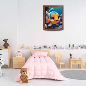 AI Funny Cute Fish Art Picture for Kids - 10x14 inches, Brown Color - Perfect Wall Decor for Children's Room AI Funny Cute Fish Art Picture for Kids - 10x14 inches, Brown Color - Perfect Wall Decor for Children's Room