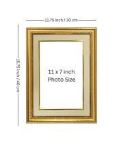 HiTechMart Gold Ornate Blank Picture Frame – 11x7 Inch with Elegant Matting – Classic Wall & Tabletop Display – Vintage-Style Decorative Photo Frame – Ideal for Home, Office & Gifts (1)