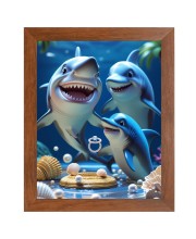 AI Funny Dolphin Fish Art Picture for Kids - 10x14 inches, Brown Color - Perfect Wall Decor for Children's Room AI Funny Dolphin Fish Art Picture for Kids - 10x14 inches, Brown Color - Perfect Wall Decor for Children's Room
