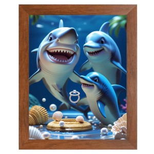 AI Funny Dolphin Fish Art Picture for Kids - 10x14 inches, Brown Color - Perfect Wall Decor for Children's Room AI Funny Dolphin Fish Art Picture for Kids - 10x14 inches, Brown Color - Perfect Wall Decor for Children's Room