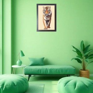 The wild tiger Black Photo Frame Funny Animal and Bird Cartoon Art The wild tiger Black Photo Frame Funny Animal and Bird Cartoon Art