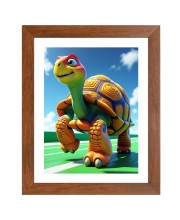 AI Funny Cute Tortoise Art Picture for Kids - 10x14 inches, Brown Color - Perfect Wall Decor for Children's Room AI Funny Cute Tortoise Art Picture for Kids - 10x14 inches, Brown Color - Perfect Wall Decor for Children's Room
