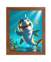 AI Funny Dolphin Fish Art Picture for Kids - 10x14 inches, Brown Color - Perfect Wall Decor for Children's Room AI Funny Dolphin Fish Art Picture for Kids - 10x14 inches, Brown Color - Perfect Wall Decor for Children's Room
