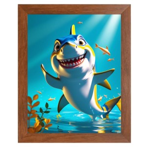 AI Funny Dolphin Fish Art Picture for Kids - 10x14 inches, Brown Color - Perfect Wall Decor for Children's Room AI Funny Dolphin Fish Art Picture for Kids - 10x14 inches, Brown Color - Perfect Wall Decor for Children's Room
