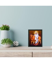 Hitech Sales Shirdi Sai Baba Polystyrene Photo Frame for Pooja Room, Temple Decor, Home Decoration and Gifting (Wall and Tabletop, Rectangular, Printed Photo, 7.12 x 9.12 inches Frame, Black)