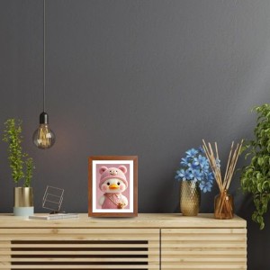 AI Funny Cute Duck Art Picture for Kids - 10x14 inches, Brown Color - Perfect Wall Decor for Children's Room