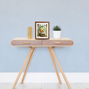 AI Funny Cute Baby Tiger Art Picture for Kids - 10x14 inches, Brown Color - Perfect Wall Decor for Children's Room