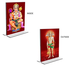 Sri Hanuman & Panchmukhi Hanuman Acrylic T-Style Photo Stand, Compact and Stylish Spiritual Display, easily change 2 photos (Pack of 1) Sri Hanuman & Panchmukhi Hanuman Acrylic T-Style Photo Stand, Compact and Stylish Spiritual Display, easily change 2 photos (Pack of 1)