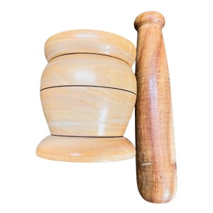 Wooden Mortar and Pestle Set (Ohkli Musal/Hamal Dista/Kharal/Khalbatta) 3.5X6.5 Inch – Handcrafted Grinder for Spices & Herbs – Traditional Kitchen Tool for Mixing and Grinding Wooden Mortar and Pestle Set (Ohkli Musal/Hamal Dista/Kharal/Khalbatta) 3.5X6.5 Inch – Handcrafted Grinder for Spices & Herbs – Traditional Kitchen Tool for Mixing and Grinding