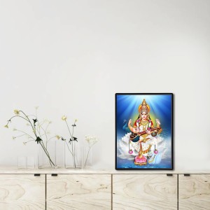 Saraswati Laminated Photo - 5x7 Inches, Divine Blessings for Home & Office and Temple Decoration Saraswati Laminated Photo - 5x7 Inches, Divine Blessings for Home & Office and Temple Decoration