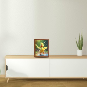 AI Funny Cute Duck Art Picture for Kids - 10x14 inches, Brown Color - Perfect Wall Decor for Children's Room