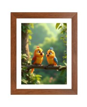 AI Funny Cute Bird On Tree Art Picture for Kids - 14x18 inches, Brown Color - Perfect Wall Decor for Children's Room AI Funny Cute Bird On Tree Art Picture for Kids - 14x18 inches, Brown Color - Perfect Wall Decor for Children's Room