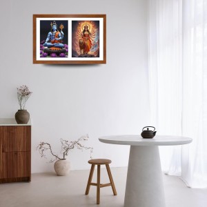 Lord shiva and durga maa Photo Frame - 11x15Inches - Spiritual Artwork for Home Wall Decoration, Puja Room and Office Decoration and Gifting