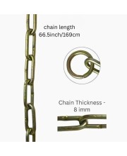 Iron Lock Golden Chain, 6Feet/66.5 Inches | Multipurpose Security for Gates, Cycles, Bikes | Indoor & Outdoor Use | Heavy Duty for Protection and Home Use (1)