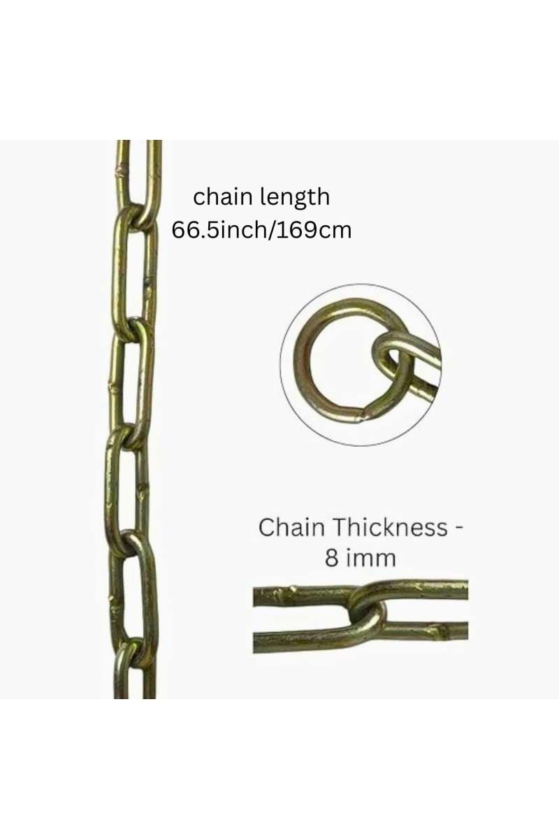 Iron Lock Golden Chain, 6Feet/66.5 Inches | Multipurpose Security for Gates, Cycles, Bikes | Indoor & Outdoor Use | Heavy Duty for Protection and Home Use (1)