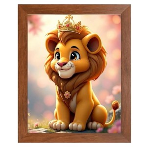 AI Funny Cute Lion Art Picture for Kids - 10x14 inches, Brown Color - Perfect Wall Decor for Children's Room AI Funny Cute Lion Art Picture for Kids - 10x14 inches, Brown Color - Perfect Wall Decor for Children's Room