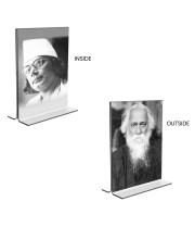 Kazi Nazrul & Sri Rabindranath Tagore Acrylic T-Style Photo Stand - 11x13 Inches, Compact and Stylish Spiritual Display, easily change 2 photos (Pack of 1)