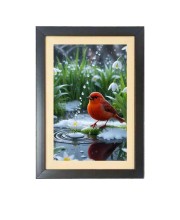 The cute bird Photo Frame Funny Animal and Bird Cartoon Art, Black color, 11x15 Inch