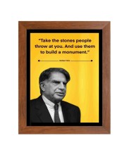 Shree Ratan Naval Tata & Famous Quote Brown Frame, 16x20InchesInspirational Wall Art for Office, Home DecorIdeal Spiritual Gift