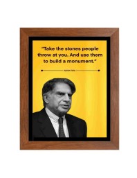Shree Ratan Naval Tata & Famous Quote Brown Frame, 10x14InchesInspirational Wall Art for Office, Home DecorIdeal Spiritual Gift