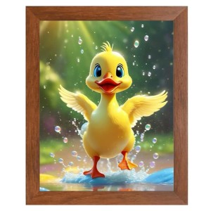 AI Funny Cute Duck Art Picture for Kids - 10x14 inches, Brown Color - Perfect Wall Decor for Children's Room