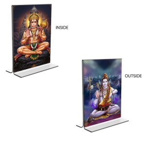 Sri Hanuman & Lord Shiva Acrylic T-Style Photo Stand, Compact and Stylish Spiritual Display, easily change 2 photos (Pack of 1) Sri Hanuman & Lord Shiva Acrylic T-Style Photo Stand, Compact and Stylish Spiritual Display, easily change 2 photos (Pack of 1)