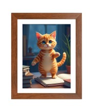 AI Funny Cute Cat Art Picture for Kids - 18x22 inches, Brown Color - Perfect Wall Decor for Children's Room AI Funny Cute Cat Art Picture for Kids - 18x22 inches, Brown Color - Perfect Wall Decor for Children's Room
