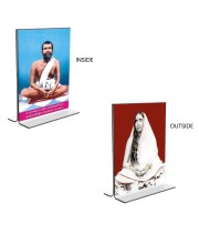 Sri Ramakrishna Paramhansa & Sarada Debi Acrylic T-Style Photo Stand - 7x9 Inches, Compact and Stylish Spiritual Display, easily change 2 photos (Pack of 1)