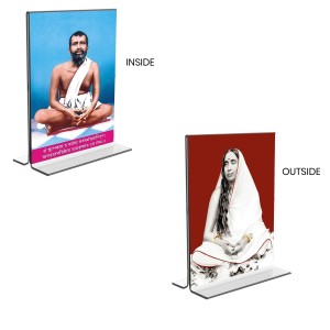 Sri Ramakrishna Paramhansa & Sarada Debi Acrylic T-Style Photo Stand, Compact and Stylish Spiritual Display, easily change 2 photos (Pack of 1) Sri Ramakrishna Paramhansa & Sarada Debi Acrylic T-Style Photo Stand, Compact and Stylish Spiritual Display, easily change 2 photos (Pack of 1)
