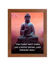 Buddha & Famous Quote Brown Frame, 18x22InchesInspirational Wall Art for Office, Home DecorIdeal Spiritual Gift