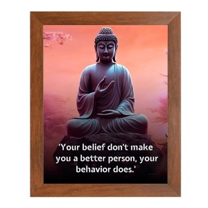 Buddha & His Famous Quote Photo Frame - Brown Frame, Perfect for Office & Wall Decoration, Ideal Gift Buddha & His Famous Quote Photo Frame - Brown Frame, Perfect for Office & Wall Decoration, Ideal Gift