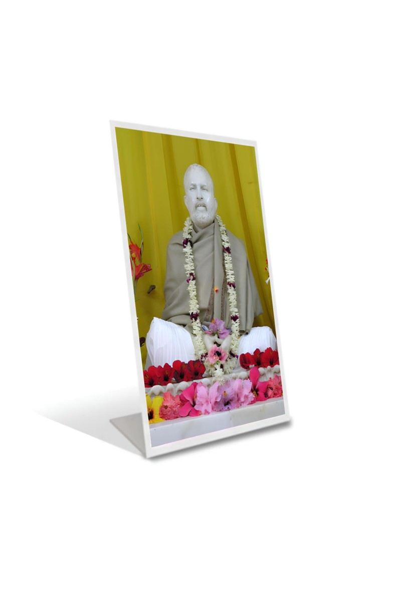 Car Desk/Table Top Shri Ramkrishna Acrylic L-Style Photo Stand - 2.5x3.5 Inches, Compact And Stylish Spiritual Display (F6729)