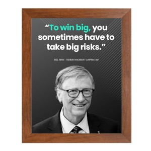 Bill Gates & Famous Quote Brown Frame, 18x22InchesInspirational Wall Art for Office, Home DecorIdeal Spiritual Gift Bill Gates & Famous Quote Brown Frame, 18x22InchesInspirational Wall Art for Office, Home DecorIdeal Spiritual Gift