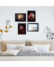 Hitech Wall Photo Frame for family, kids and Also use for gifts, living room (Brown, Set of 4)