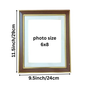 Premium Wooden Photo Frame with Golden Border | Classic Wall & Tabletop Display Frame for Home & Office Décor | Suitable for Certificates, Photos & Artwork (Brown & Golden) Premium Wooden Photo Frame with Golden Border | Classic Wall & Tabletop Display Frame for Home & Office Décor | Suitable for Certificates, Photos & Artwork (Brown & Golden)