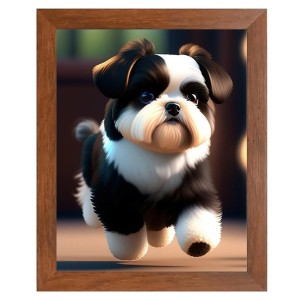 AI Funny Cute Puppy Dog Art Picture for Kids - 10x14 inches, Brown Color - Perfect Wall Decor for Children's Room