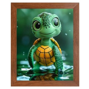 AI Funny Cute Tortoise Art Picture for Kids - 10x14 inches, Brown Color - Perfect Wall Decor for Children's Room AI Funny Cute Tortoise Art Picture for Kids - 10x14 inches, Brown Color - Perfect Wall Decor for Children's Room