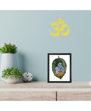 Hitech Sales Nanha Gopal Ji Polystyrene Photo Frame for Pooja Room, Temple Decor, Home Decoration and Gifting (Wall and Tabletop, Rectangular, Printed Photo, 7.12 x 9.12 inches Frame, Black)