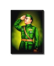 Netaji Subhash Candra Bose Laminated Photo - 7x9 Inches, Divine Blessings for Home & Office and Temple Decoration