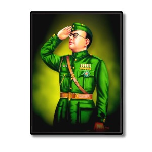 Netaji Subhash Candra Bose Laminated Photo - 11x13 Inches, Divine Blessings for Home & Office and Temple Decoration