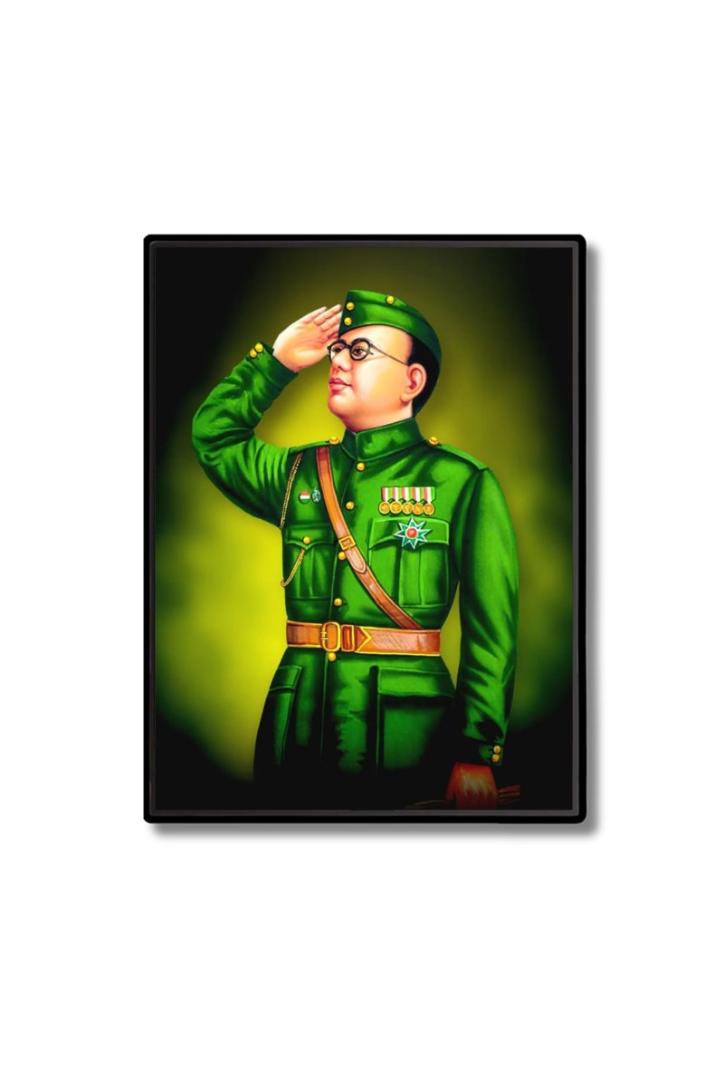 Netaji Subhash Candra Bose Laminated Photo - 7x9 Inches, Divine Blessings for Home & Office and Temple Decoration