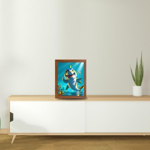 AI Funny Dolphin Fish Art Picture for Kids - 10x14 inches, Brown Color - Perfect Wall Decor for Children's Room AI Funny Dolphin Fish Art Picture for Kids - 10x14 inches, Brown Color - Perfect Wall Decor for Children's Room