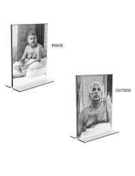 Sri Sri Anukul chandra Thakur Acrylic T-Style Photo Stand - 7x9 Inches, Compact and Stylish Spiritual Display, easily change 2 photos (Pack of 1)