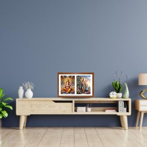 Lord ganesh and kartikeya Photo Frame - 13x17Inches - Spiritual Artwork for Home Decor, Puja Room and Office Decoration