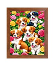 AI Funny Cute Dog Art Picture for Kids - 10x14 inches, Brown Color - Perfect Wall Decor for Children's Room AI Funny Cute Dog Art Picture for Kids - 10x14 inches, Brown Color - Perfect Wall Decor for Children's Room