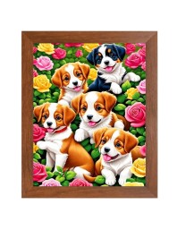 AI Funny Cute Dog Art Picture for Kids - 10x14 inches, Brown Color - Perfect Wall Decor for Children's Room