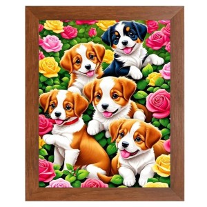 AI Funny Cute Dog Art Picture for Kids - 10x14 inches, Brown Color - Perfect Wall Decor for Children's Room AI Funny Cute Dog Art Picture for Kids - 10x14 inches, Brown Color - Perfect Wall Decor for Children's Room